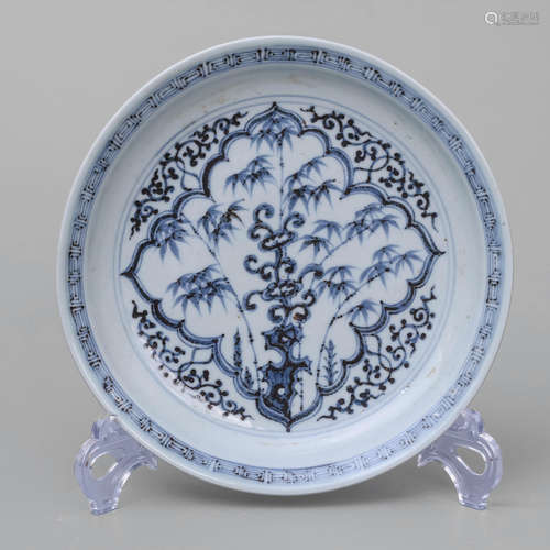 Blue And White Bamboo Plate