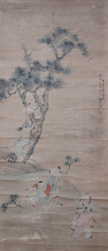 Chinese Boys Playing Painting, Fei Danxu Mark