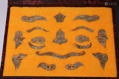 Set Of Archaic Jade Face Mask