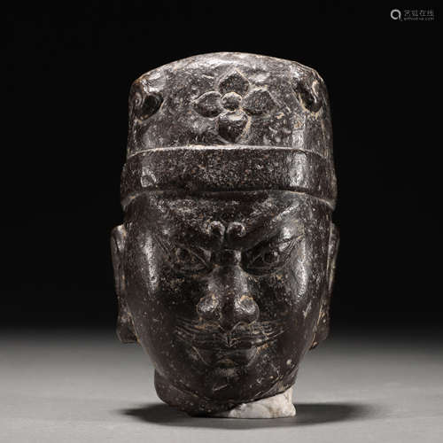 Green Stone Figural Head