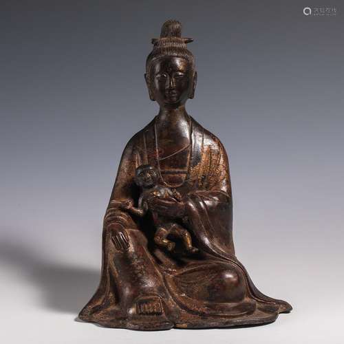 China Ming Dynasty Bronze Guanyin Buddha Statue