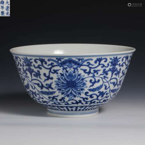 China Qing Dynasty Blue and white porcelain bowl