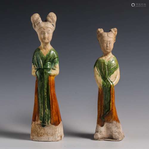 China Tang Dynasty Three colored figurines