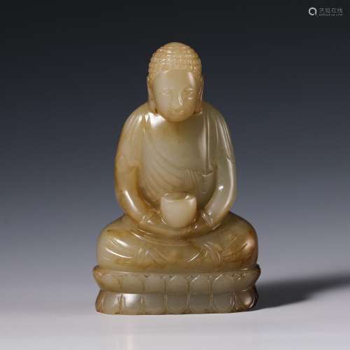 China Yuan Dynasty Jade Buddha Statue