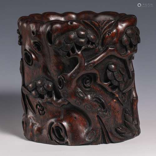 China Qing Dynasty Agarwood wood pen holder