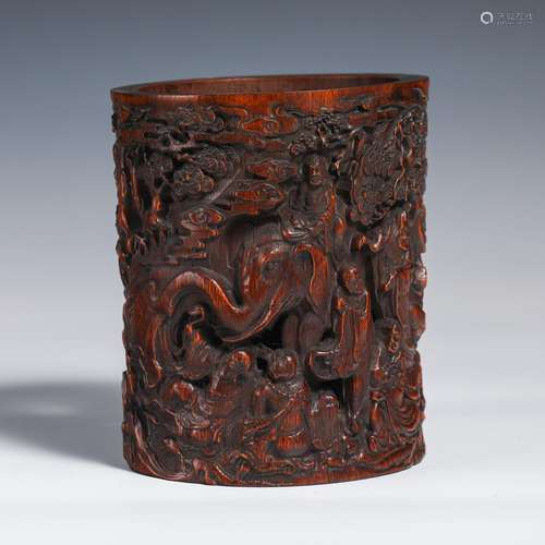 China Qing Dynasty Bamboo Carving Pen Holder