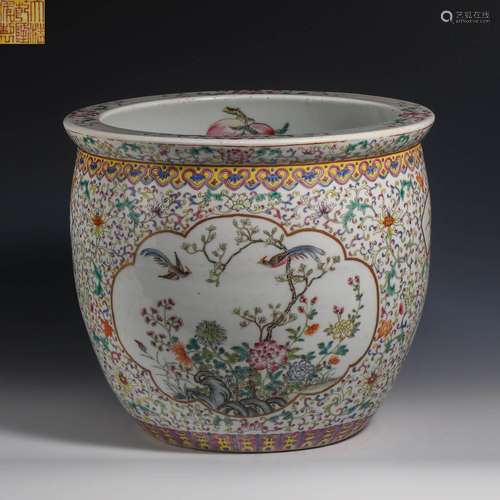 China Qing Dynasty Pastel Roll Cylinder