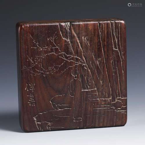 China Qing Dynasty Wooden carved box with lid