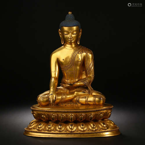 Qing Dynasty of China,Bronze Gilt Buddha Statue