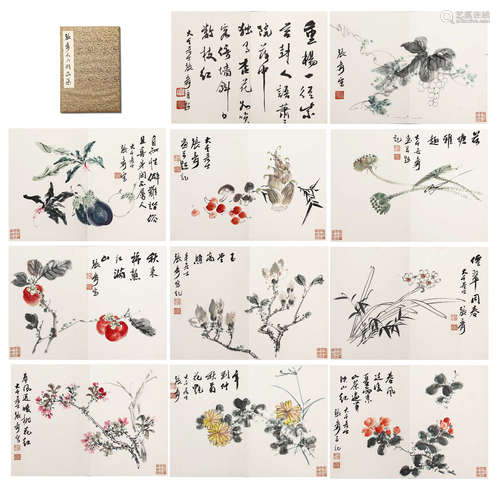 Chinese Ink Painting,Zhang Qing Flower Album