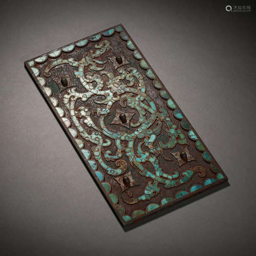 Han Dynasty of China,Turquoise Inlaid Copper Mirror