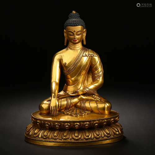 Qing Dynasty of China,Bronze Gilt Buddha Statue