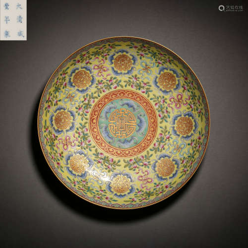 Qing Dynasty of China,Multicolored Flower Plate