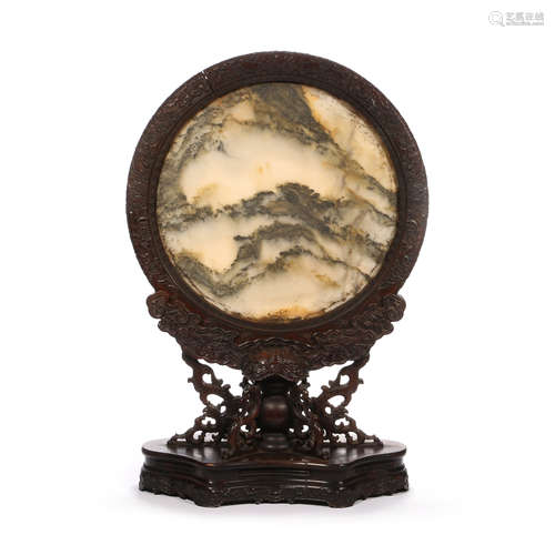 Qing Dynasty of China,Wooden Cloud Pattern Stone Landscape S...