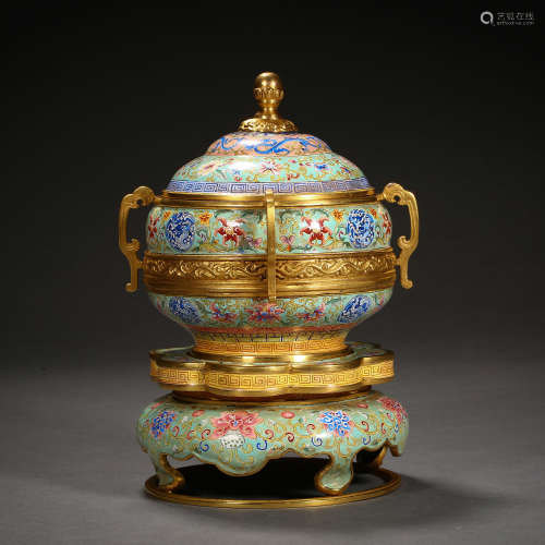 Qing Dynasty of China,Painted Enamel Incense Burner