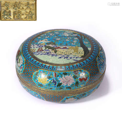 Qing Dynasty of China,Cloisonne Flower Powder Box