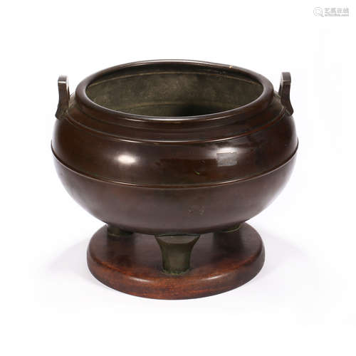 Qing Dynasty of China,Copper Binaural Furnace