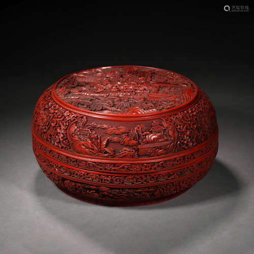 Qing Dynasty of China,Red Carved Box