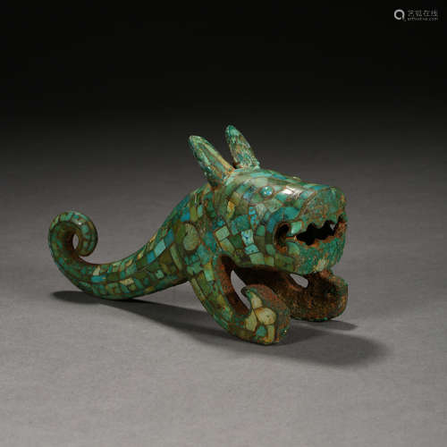 Han Dynasty of China,Bronze Inlaid Turquoise Ornament