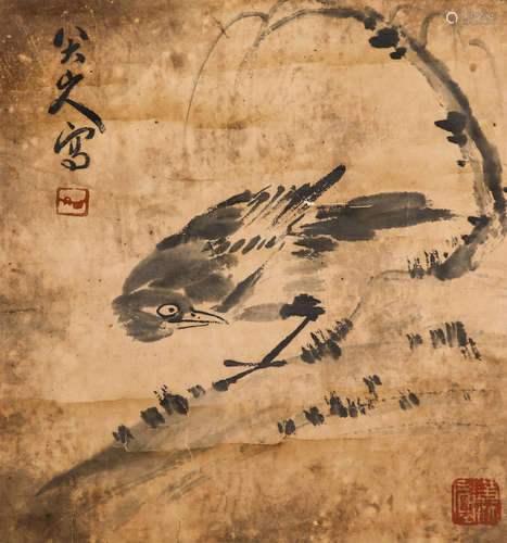 Chinese Ink Painting,Bada Flower and Bird