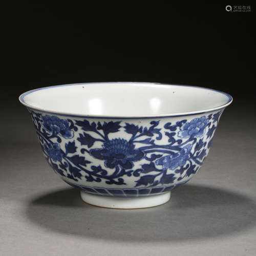 Qing Dynasty of China,Blue and White Flower Bowl