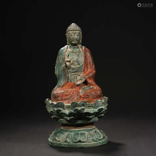 Liao Dynasty of China,Bronze Painted Buddha Statue