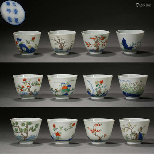 Qing Dynasty of China,Multicolored Flower Cup