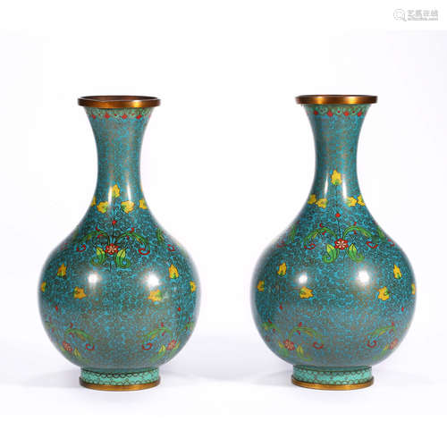 Qing Dynasty of China,Cloisonne Flower Bottle