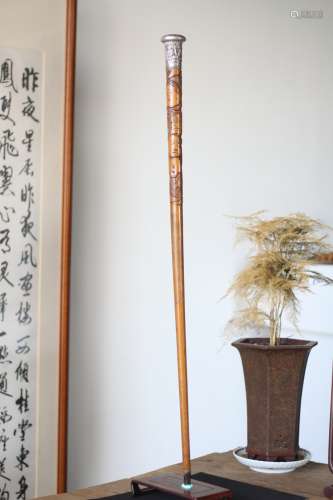 昭和時代 純銀柄唐木手杖