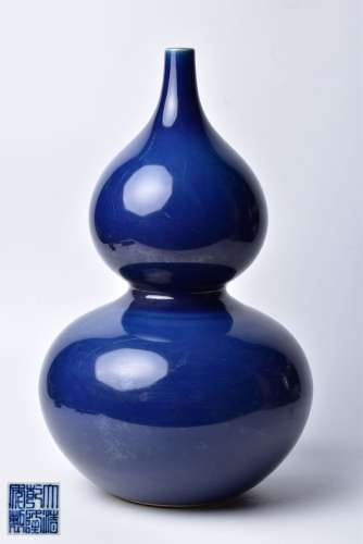 清 霽藍釉大葫蘆瓶
