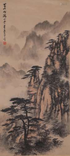 董寿平山水松风图纸本立轴