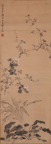 李鱓花卉纸本立轴