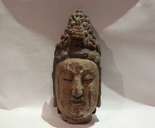 Chinese Wood Buddha Head