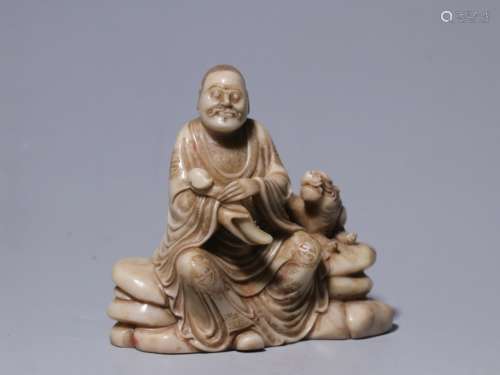 Chinese Soapstone Carved Luohan Figural