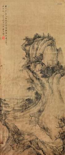 Chinese Ink color Scroll Landscape Painting