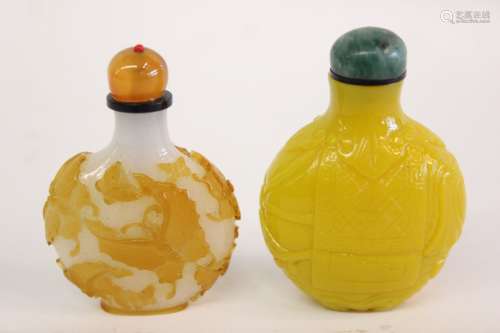 Two Chinese Glass Snuff Bottles