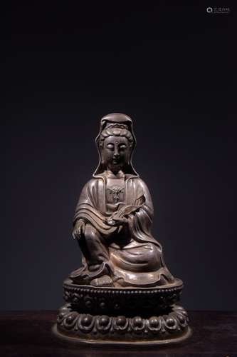 Chinese Silver Guanyin Statue