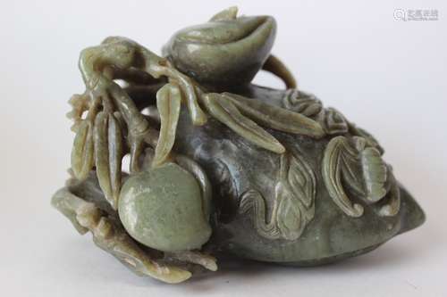 Chinese Spanish Jade Carved Peach