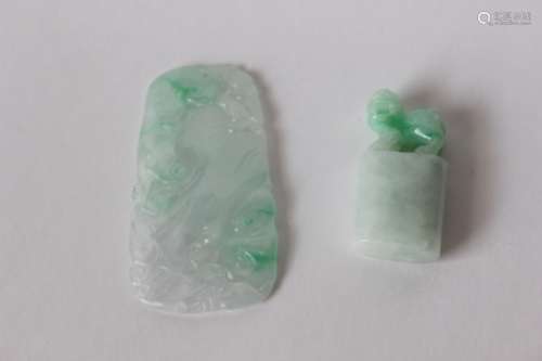 Chinese Jadeite Pendant and Seal