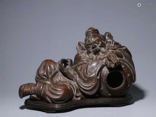 Chinese Chengxiang Wood Carved Zhongkui Statue
