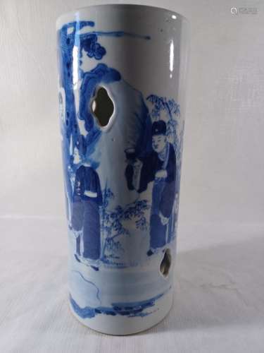 19th C  Chinese Blue and White Porcelain Vase