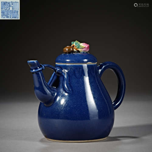 Qing Dynasty of China,Ji-Blue Glaze Pot