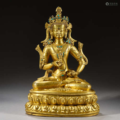 Qing Dynasty of China, Bronze Gilt Buddha Statue