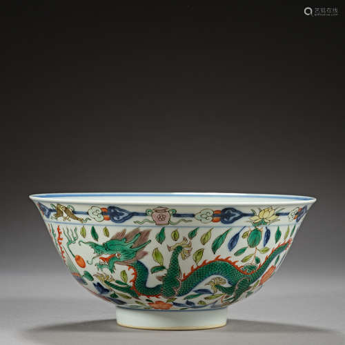 Ming Dynasty of China,Multicolored Dragon Pattern Bowl