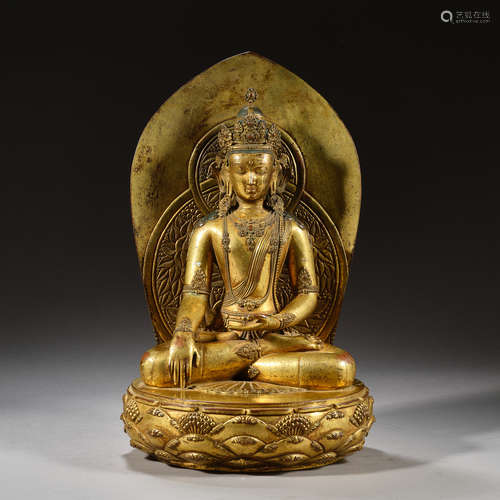 Qing Dynasty of China,Bronze Gilt Buddha Statue