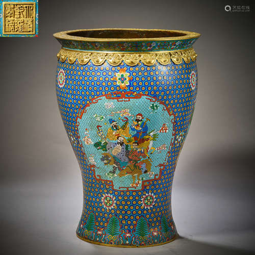 Qing Dynasty of China,Cloisonne Roll Cylinder