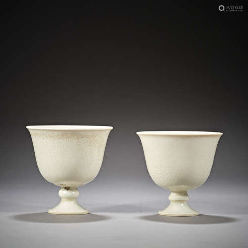 Tang Dynasty of China,White Porcelain High Foot Cup