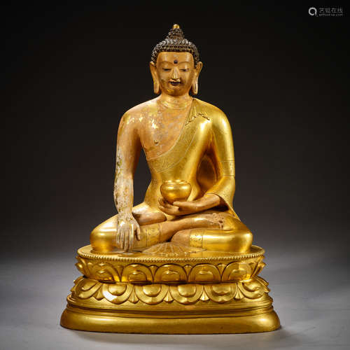 Qing Dynasty of China,Bronze Gilt Buddha Statue