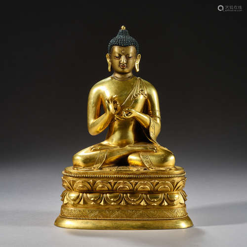 Qing Dynasty of China,Bronze Gilt Buddha Statue