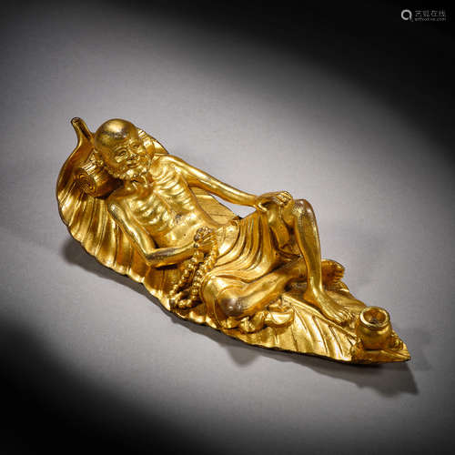 Qing Dynasty of China,Bronze Gilt Buddha Incense Insert